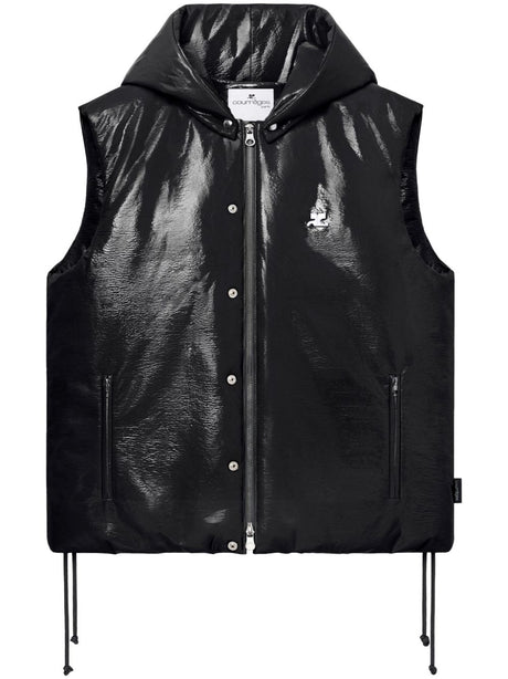 COURREGES Sleeveless Vinyl Effect Jacket