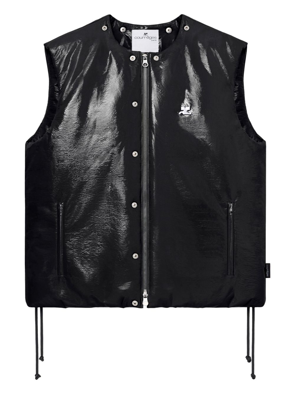 COURREGES Sleeveless Vinyl Effect Jacket