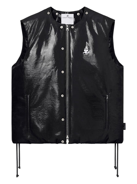 COURREGES Sleeveless Vinyl Effect Jacket