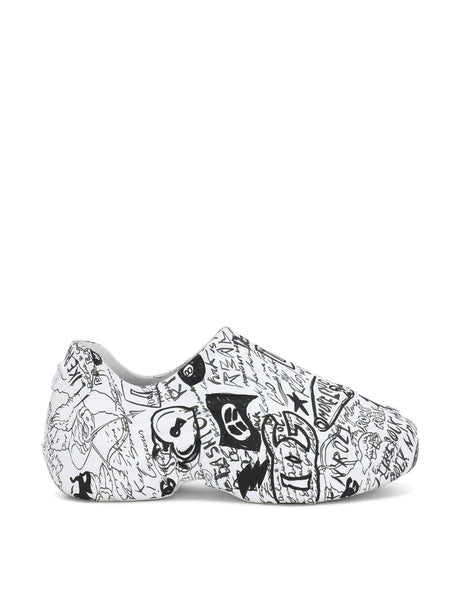 DOLCE & GABBANA Graffiti-Print Logo Sneakers for Men