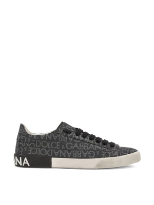 DOLCE & GABBANA Portofino Jacquard Logo Sneakers for Men - FW24