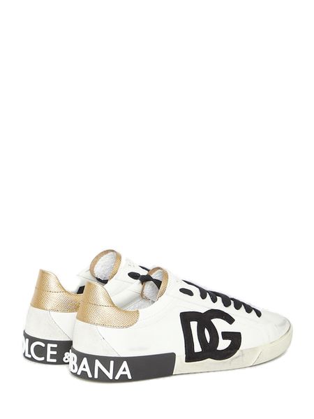 DOLCE & GABBANA Luxury Leather Sneaker with Worn-Out Details