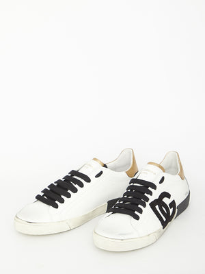 DOLCE & GABBANA Luxury Leather Sneaker with Worn-Out Details