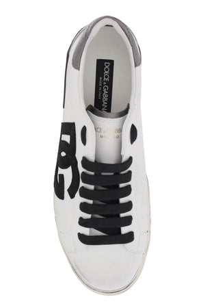 DOLCE & GABBANA Vintage Leather Low-Top Sneakers for Men