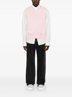 MARNI Men's Destroyed-Effect Vest in Cotton for SS24