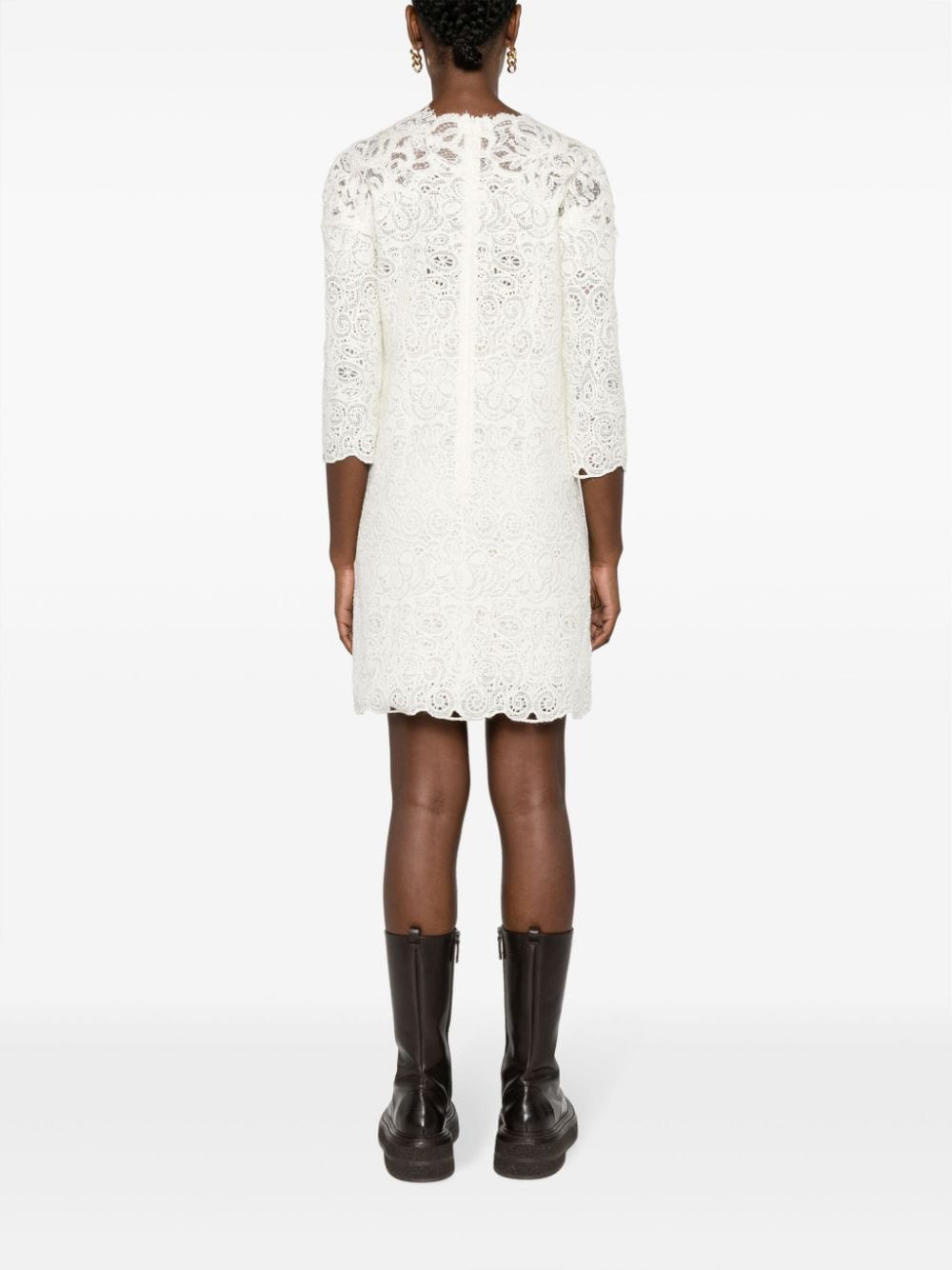 ERMANNO SCERVINO Chic Guipure Lace Mini Shift Dress