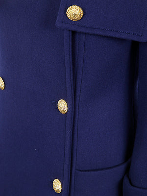 BALMAIN Buttoned Wool & Cashmere Trench Coat