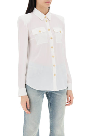 BALMAIN Buttoned Silk Shirt - FW24 Collection