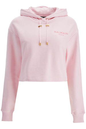 BALMAIN Cropped Mini Hoodie with Logo Accent