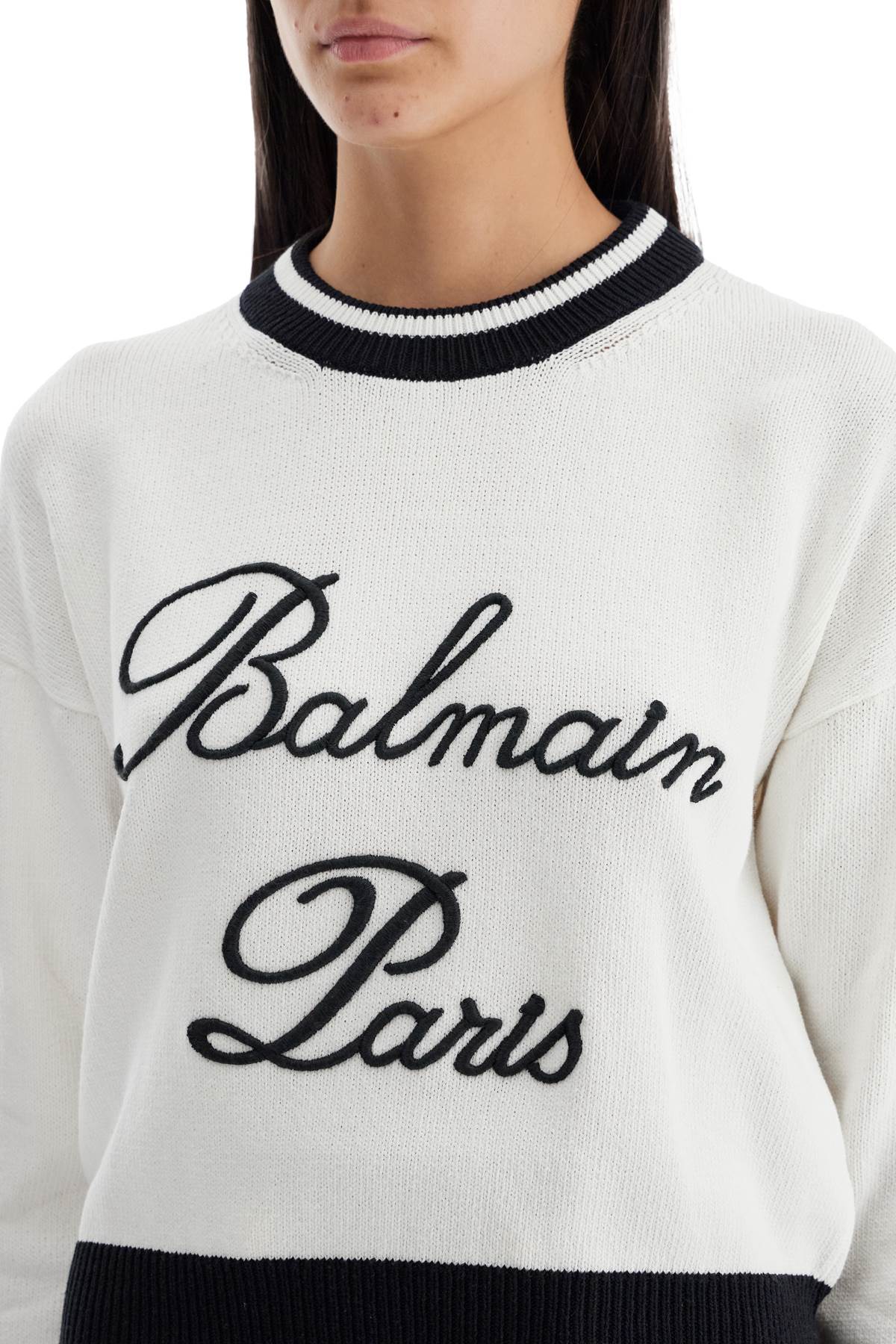 BALMAIN クルーネック シャツ コットンリヨセル混紡 ボクシースタイル