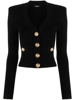 BALMAIN Buttoned V-Neck Cardigan