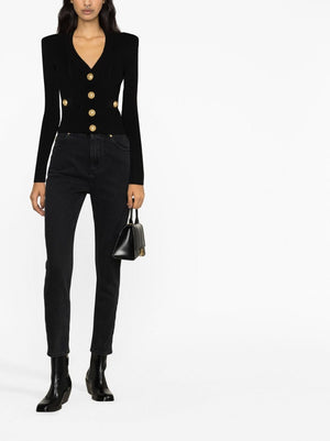 BALMAIN Buttoned V-Neck Cardigan