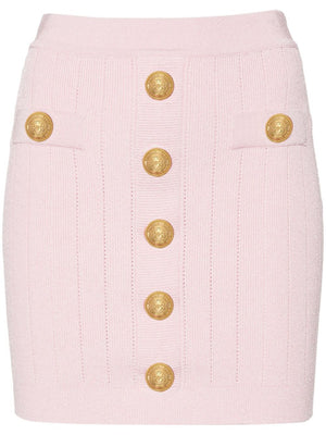 BALMAIN Buttoned Knit Mini Skirt