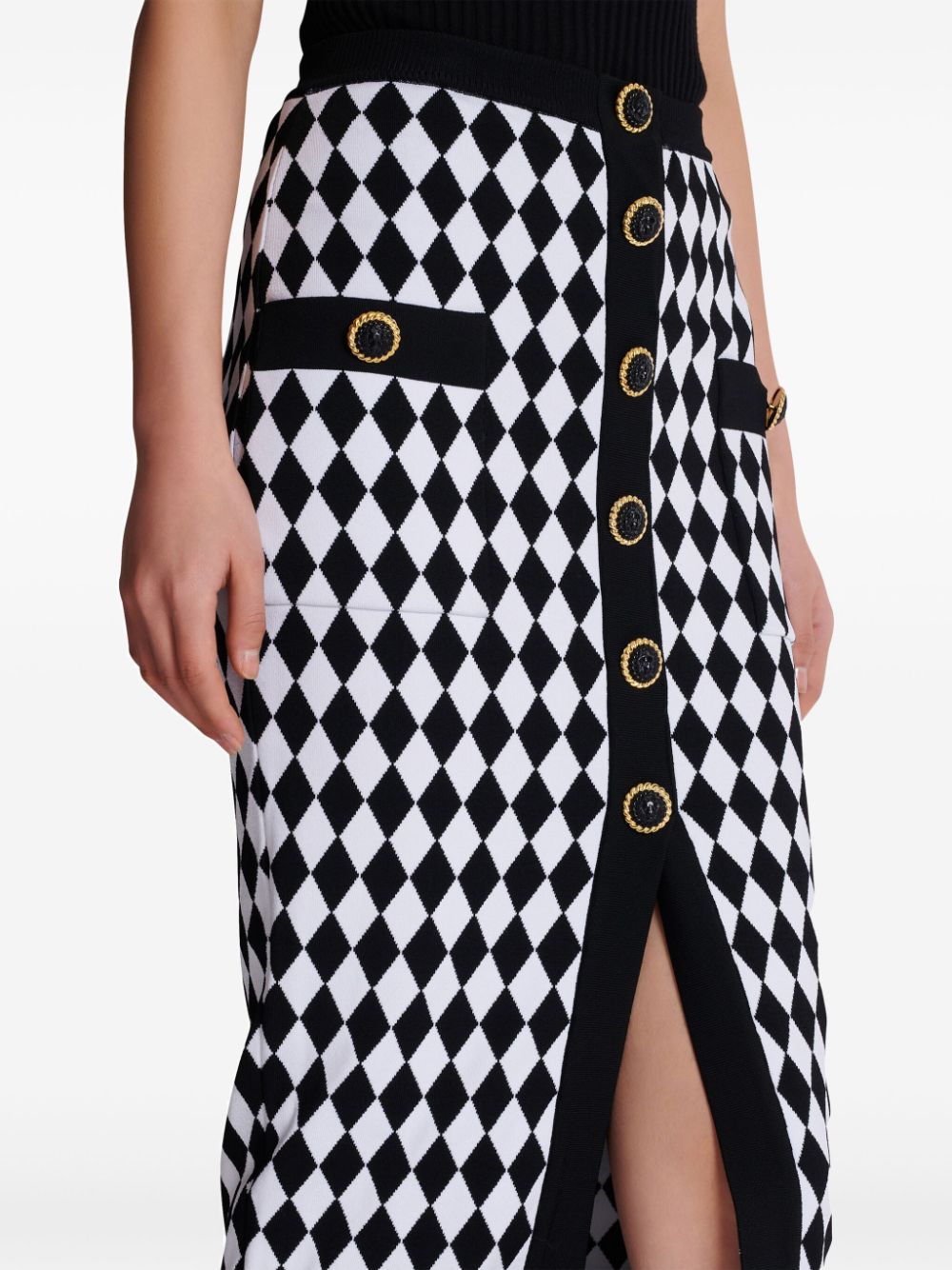 BALMAIN Buttoned Midi Skirt for Women