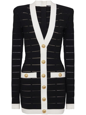 BALMAIN Buttoned Knit Mini Dress