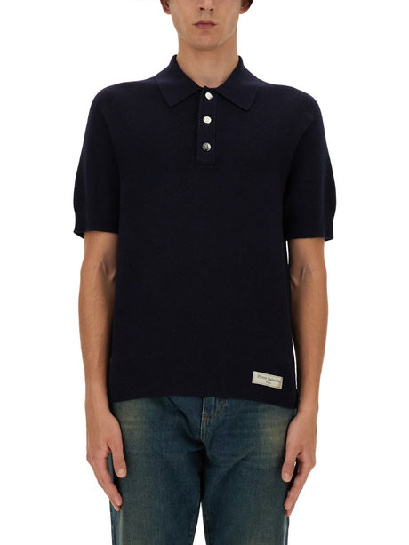 BALMAIN Merino Wool Polo Shirt - Regular Fit, Size L