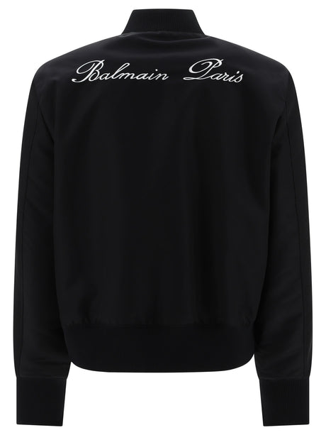 BALMAIN Signature Embroidered Bomber Jacket for Men