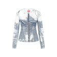 DIESEL Chic Distressed Mini Denim Jacket