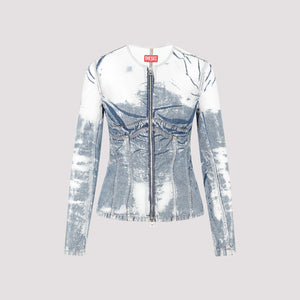 DIESEL Chic Distressed Mini Denim Jacket