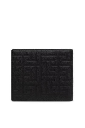 BALMAIN Luxury Grained Leather Mini Wallet