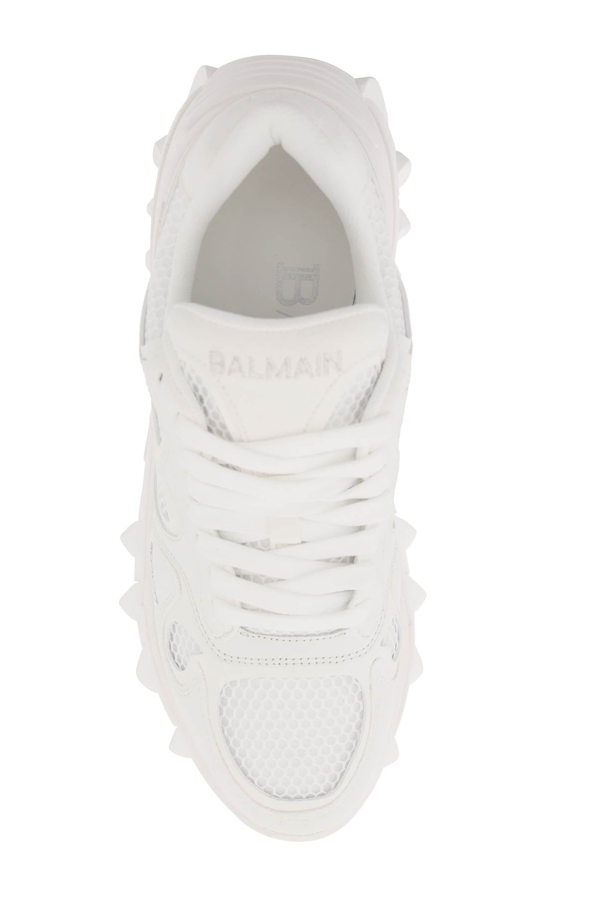 BALMAIN Chunky Leather and Mesh Sneakers for Men