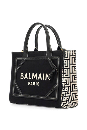 BALMAIN シックなキャンバス＆レザーモノグラムトート