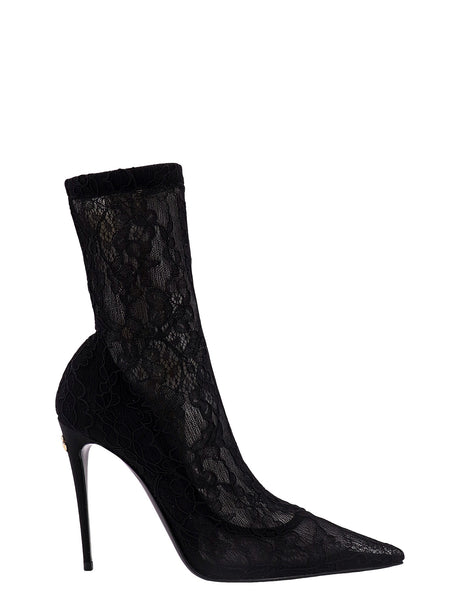 DOLCE & GABBANA Elegant Lace Ankle Boots