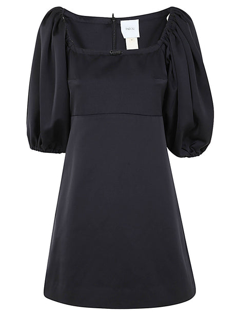 PATOU Volume Sleeves Drawstring Mini Dress