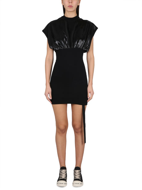 DRKSHDW Chic Mini Dress with Crewneck and Wide Shoulders