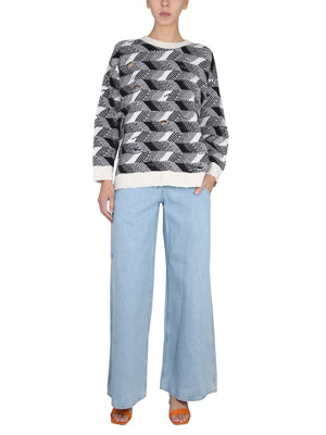 MISSONI Women's Crossneck Ribbed Knit Sweater