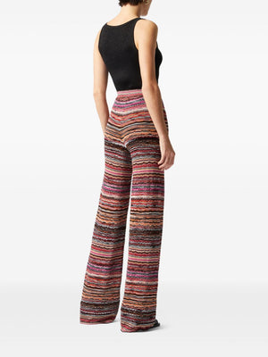 MISSONI Knit Striped Trousers with Ribbed Waistband - Women's SS25