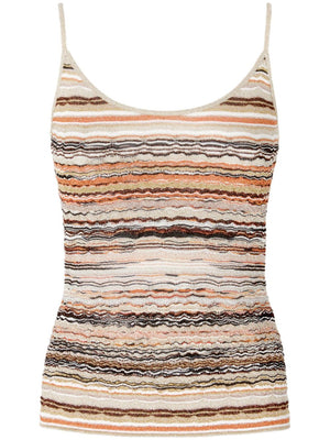 MISSONI Artisanal Striped Scoop Neck Tank Top