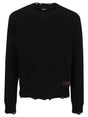 DSQUARED2 Wool Sweater with Leather Patch - Regular Fit