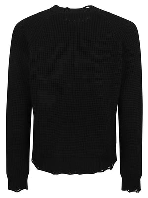 DSQUARED2 Wool Sweater with Leather Patch - Regular Fit