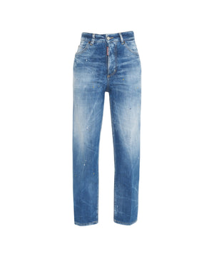 DSQUARED2 Chic Straight Leg Used Look Jeans