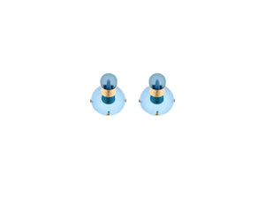 DIOR Stunning Gold and Blue Triple Layer Earrings for Women - SS22 Collection