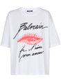 BALMAIN Kiss Print T-Shirt for Women - A Stylish Add-On for SS25