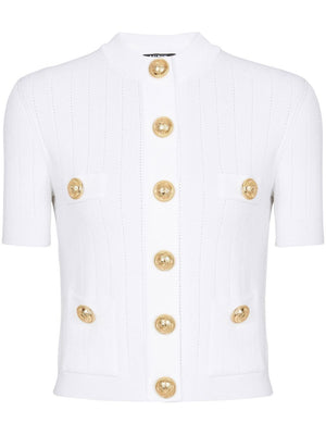 BALMAIN Buttoned Crewneck Cardigan