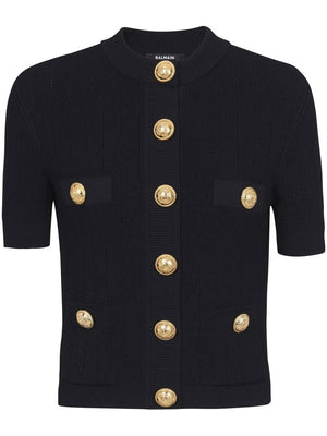 BALMAIN Buttoned Crewneck Cardigan