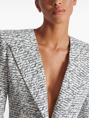 BALMAIN Love Letter Print Tailored Mini Jacket