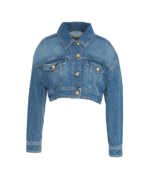 ELISABETTA FRANCHI Chic Cropped Denim Jacket