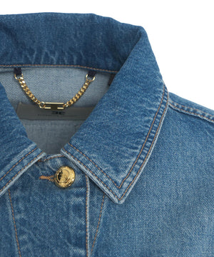 ELISABETTA FRANCHI Chic Cropped Denim Jacket