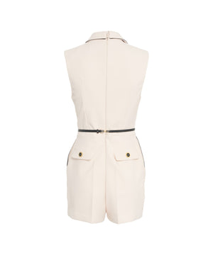 ELISABETTA FRANCHI Elegant Short Jumpsuit with Waist Belt