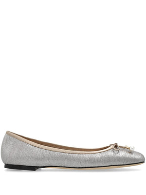 JIMMY CHOO Elegant Leather Ballet Flats with Bow Detail