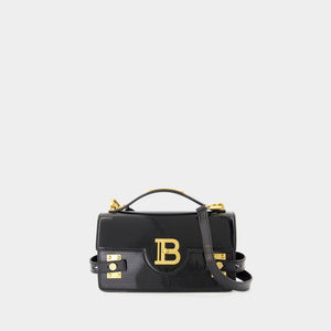 BALMAIN Mini Crossbody Bag with Striped Patent Finish