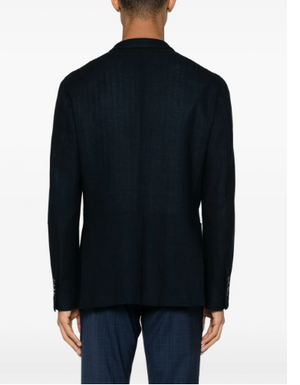 LARDINI Midnight Blue Double-Breasted Men's Jacket