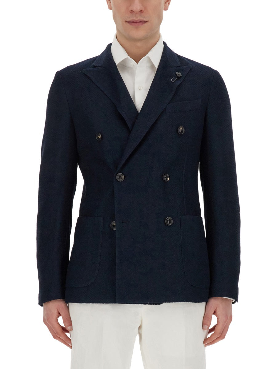 LARDINI Double-Breasted Jacket - Size 48 IT