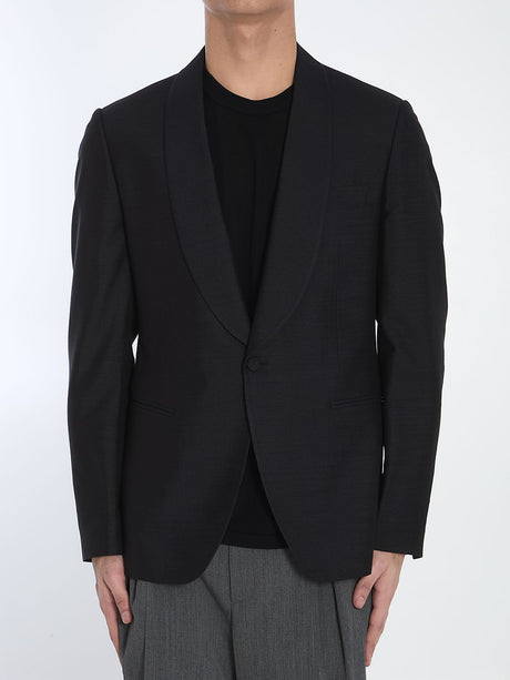 LARDINI Men's Single-Breasted Jacket in Silk - Size 50