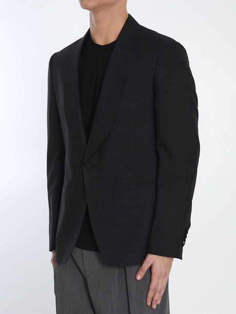 LARDINI Men's Single-Breasted Jacket in Silk - Size 50