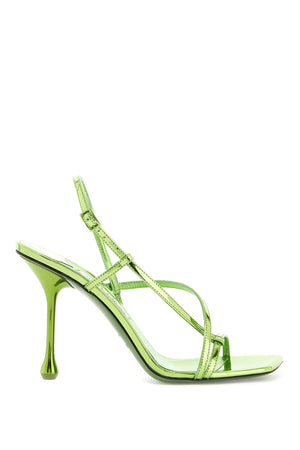 JIMMY CHOO Sculptural Mini Sandals with Glossy Drop Heel